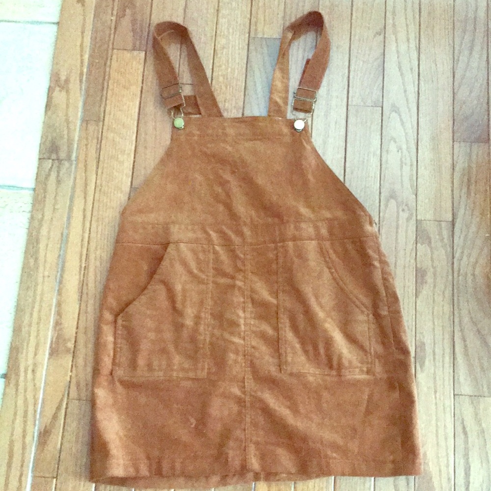 Brown corduroy coverall dress
